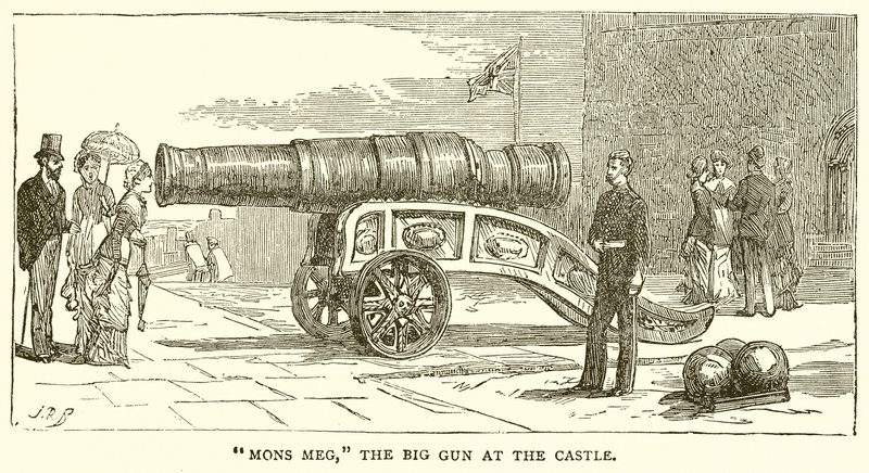 Mons Meg, het Grote Kanon bij het Kasteel door English School