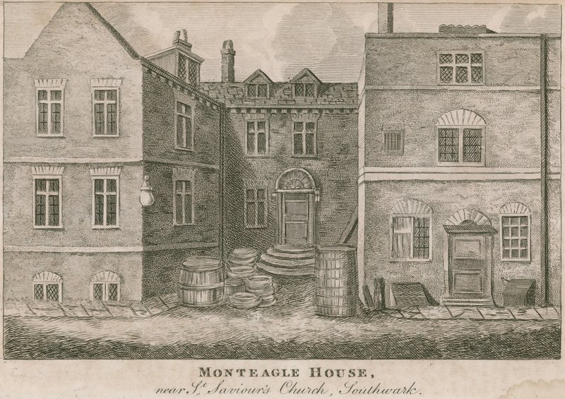 Monteagle House, nabij St Saviours Church, Southwark, Londen door English School