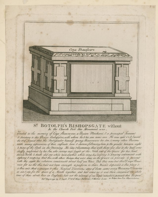 Monument op het kerkhof van St Botolphs, Bishopsgate door English School