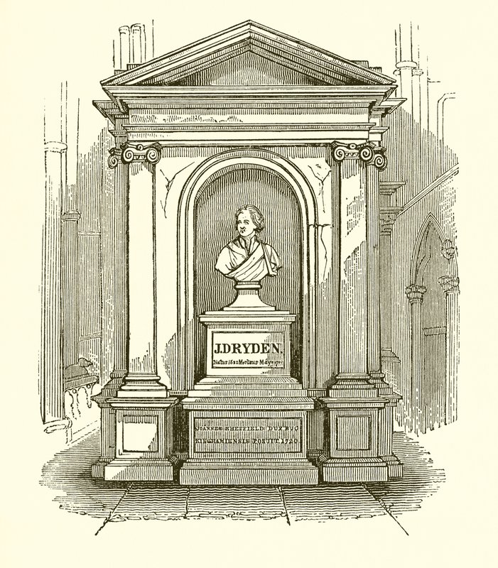Monument van Dryden in Westminster Abbey door English School