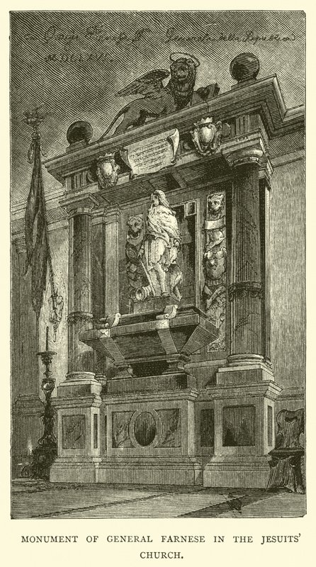 Monument van Generaal Farnese in de Jezuïetenkerk door English School