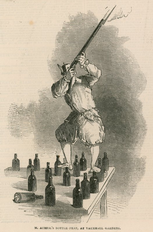 Mr Auriols flesprestatie in Vauxhall Gardens, Londen door English School