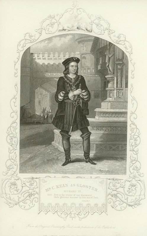 Meneer C Kean als Gloster, Richard III, Act I, scène I door English School