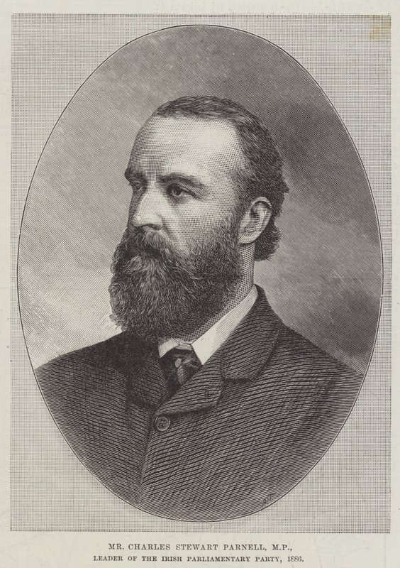 Mr Charles Stewart Parnell, MP, Leider van de Ierse Parlementaire Partij door English School