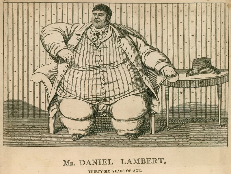 De Heer Daniel Lambert, op 36-jarige leeftijd woog hij 50 stenen door English School