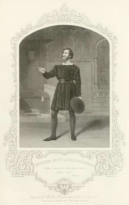 Meneer Henry Betty als Faulconbridge, Koning Jan, Act I, scène 1 door English School