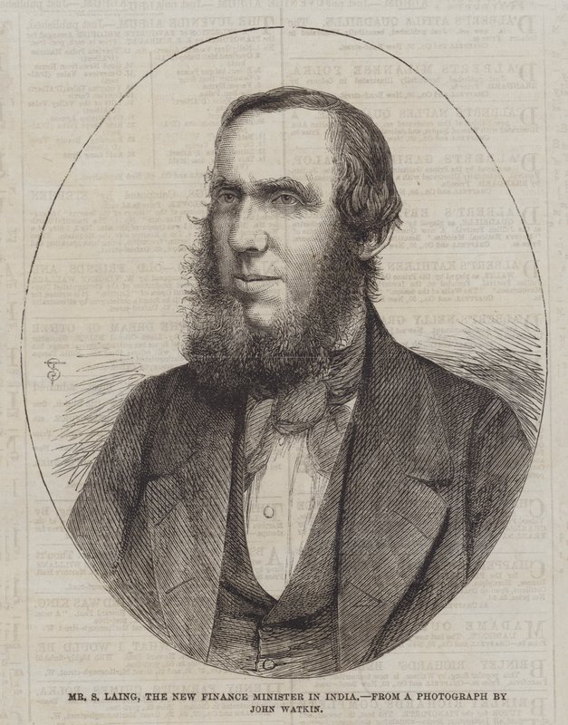 De nieuwe minister van Financiën in India, Mr S Laing door English School