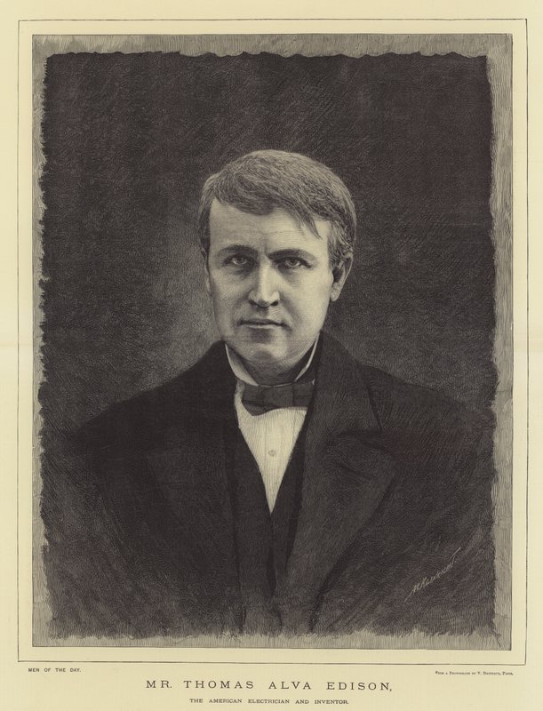 Thomas Alva Edison, de Amerikaanse Elektricien en Uitvinder door English School