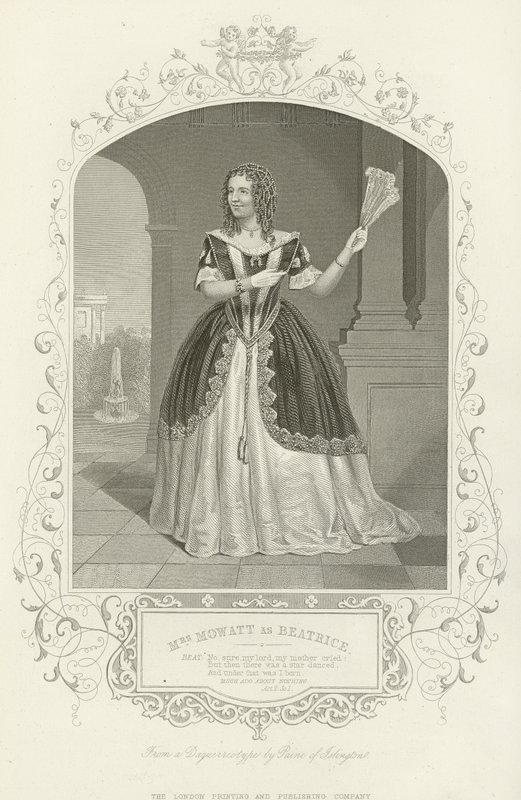 Mevrouw Mowatt als Beatrice, Veel Gedoe om Niets, Act II, scène i door English School