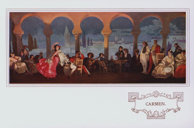 Muurschilderingen in Peter Robinson restaurant: Carmen door English School
