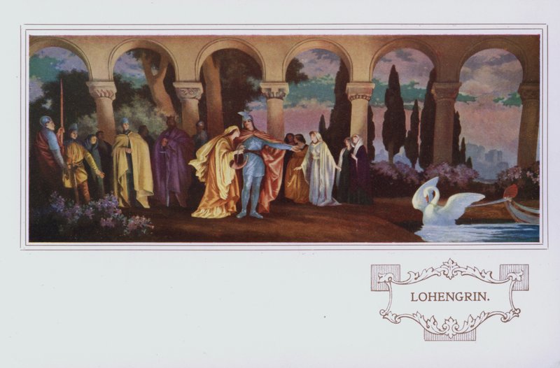 Muurschilderingen in Peter Robinson restaurant: Lohengrin door English School