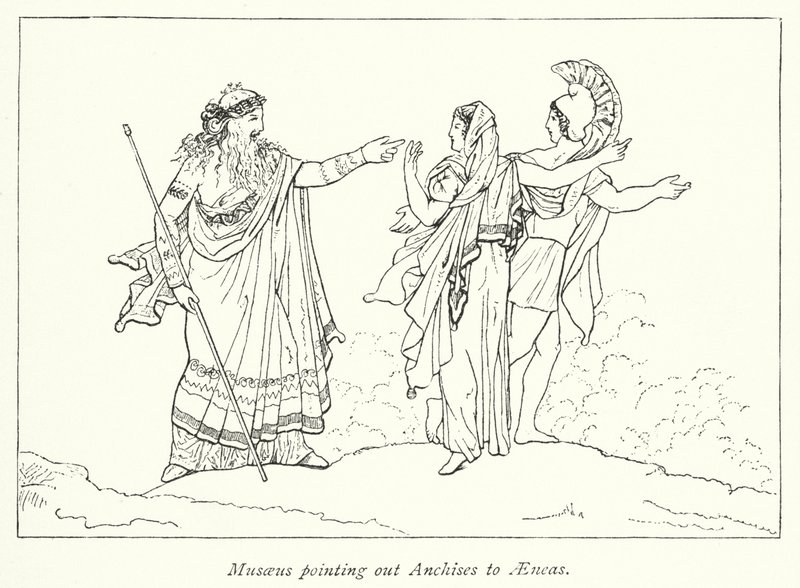 Musaeus wijst Anchises aan Aeneas door English School