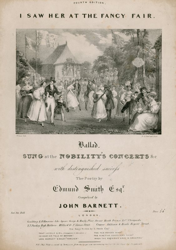 Bladmuziek: Ik zag haar op de fancy fair door Edmund Smith, gecomponeerd door John Barnett door English School