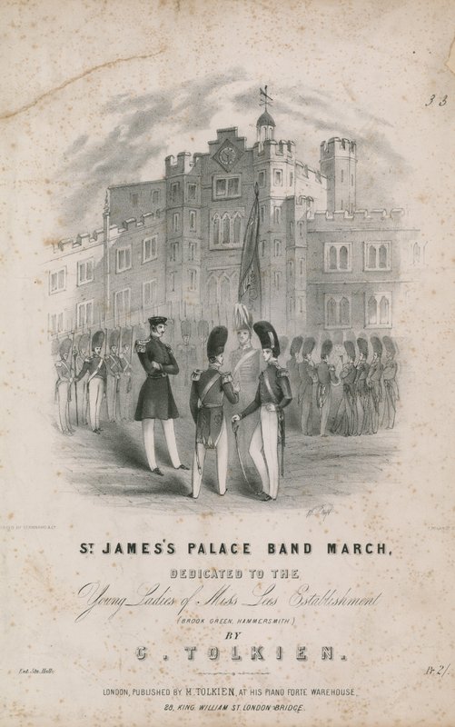 Muzikale partituur voor St Jamess Palace Band March door English School