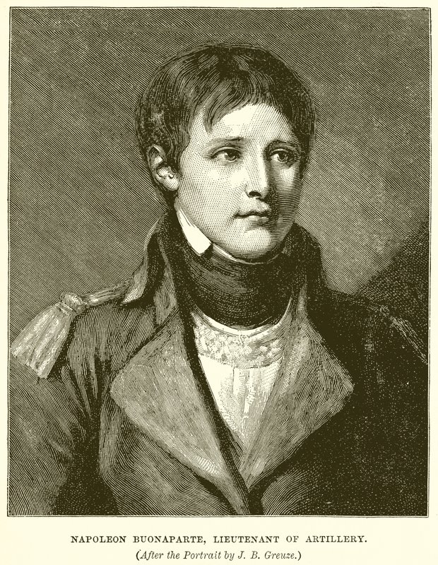Napoleon Buonaparte, Luitenant van de Artillerie door English School