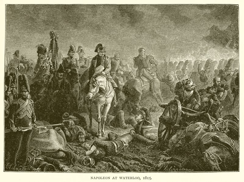 Napoleon bij Waterloo, 1815 door English School