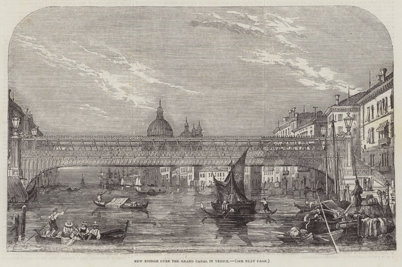 Nieuwe brug over het Grand Canal in Venetië door English School