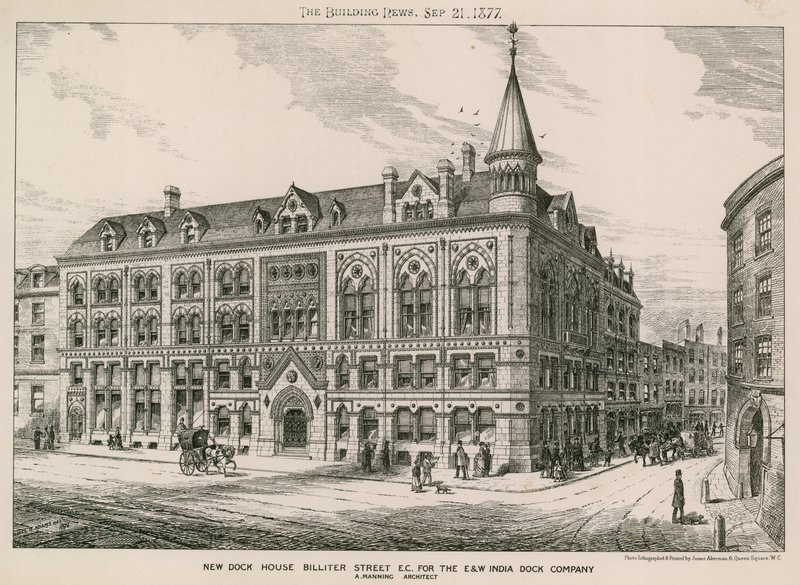 New Dock House Billiter Street, Londen EC, voor de East and West India Dock Company door English School