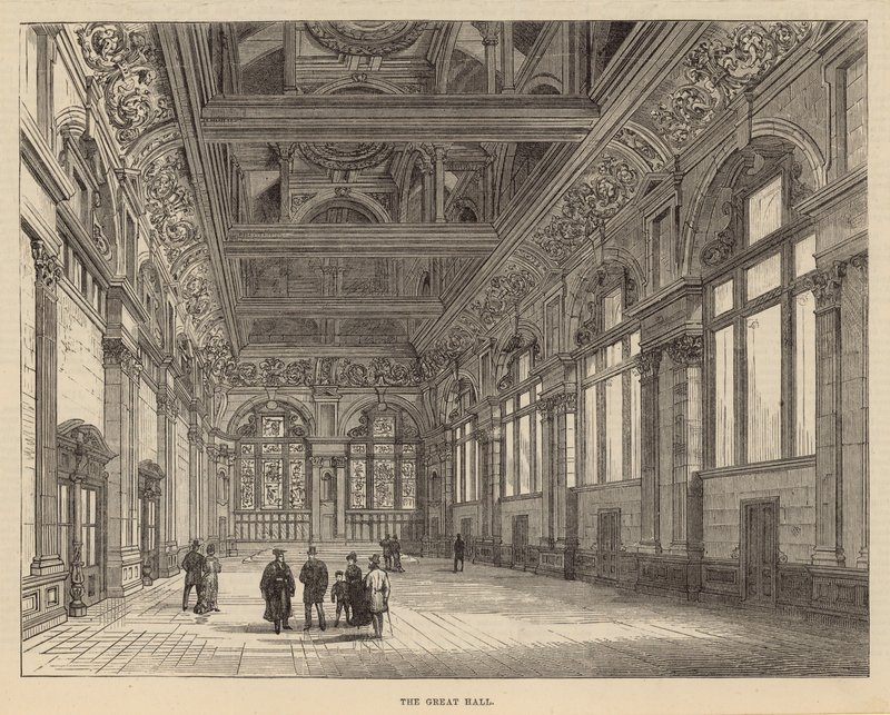 Nieuwe gebouwen van de City of London School: De Grote Hal door English School
