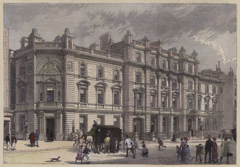 Nieuw gerechtsgebouw en politiebureau, Bow Street, Londen, ca. 1880 door English School