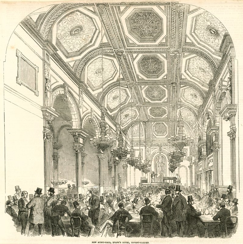 Nieuwe muziekhal, Evans Hotel, Covent Garden, Londen door English School