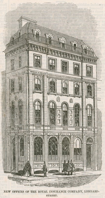 Nieuwe kantoren van de Royal Insurance Company, Lombard Street, Londen door English School