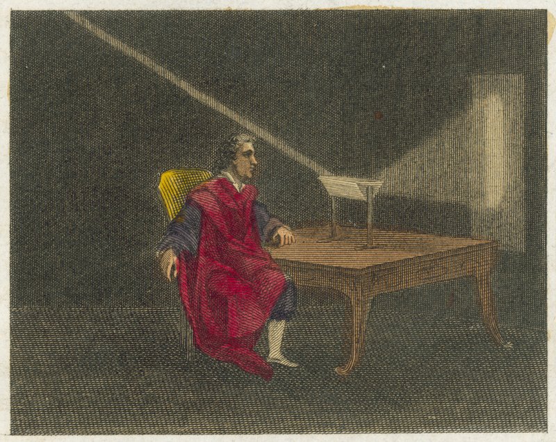 Newton ontdekt de aard van Licht door English School