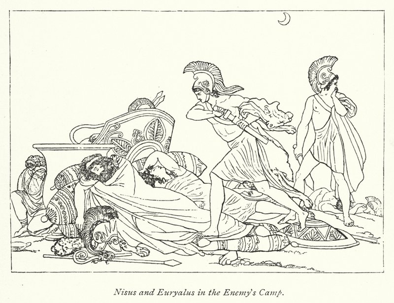 Nisus en Euryalus in het kamp van de vijand door English School