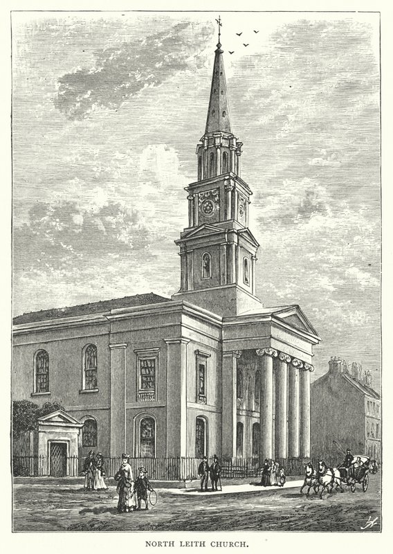Noord Leith Kerk (gravure) door English School