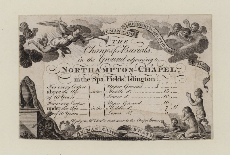 Northampton Kapel, handelskaart door English School