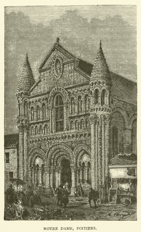 Notre Dame, Poitiers (gravure) door English School