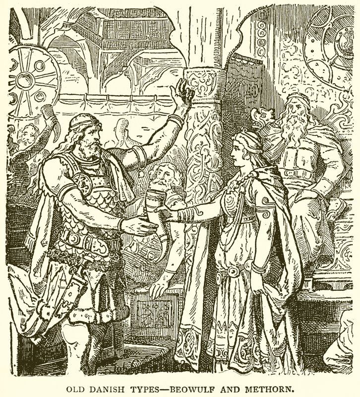 Oude Deense types--Beowulf en Methorn door English School