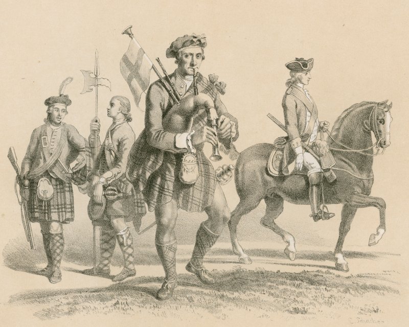 Oude Highland Brigade en Life Guardsman door English School