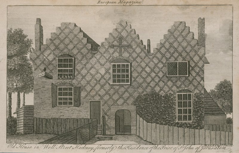 Oud huis in Well Street, Hackney, voorheen de residentie van de Prior van St. John van Jeruzalem door English School