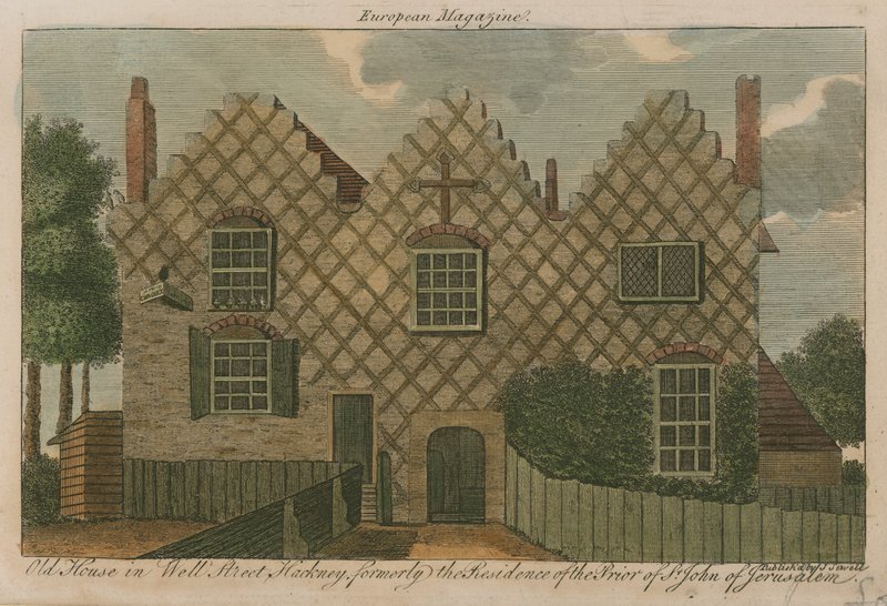 Oud huis in Well Street, Hackney, voorheen de residentie van de Prior van St. John van Jeruzalem door English School