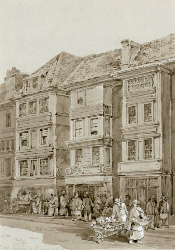 Oude Huizen in Aldersgate Street door English School