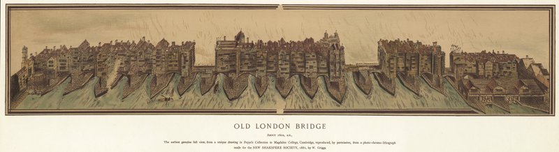 Oude London Bridge rond 1600 door English School