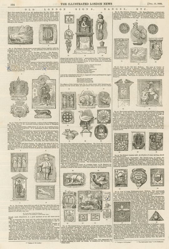 Oude Londense Borden, Emblemen, Etc door English School
