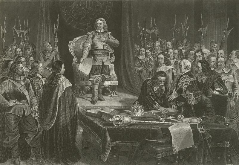 Oliver Cromwell weigert de Kroon van Engeland, 1657 door English School
