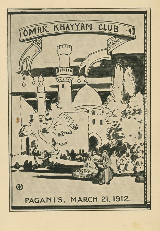 Omar Khayyam Club Diner, 21 maart 1912, in Paganis Restaurant door English School