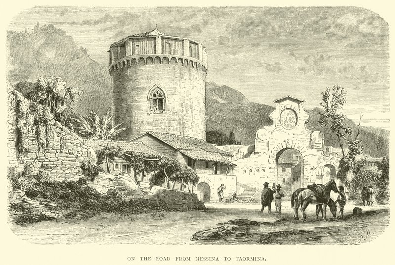 Op de weg van Messina naar Taormina door English School