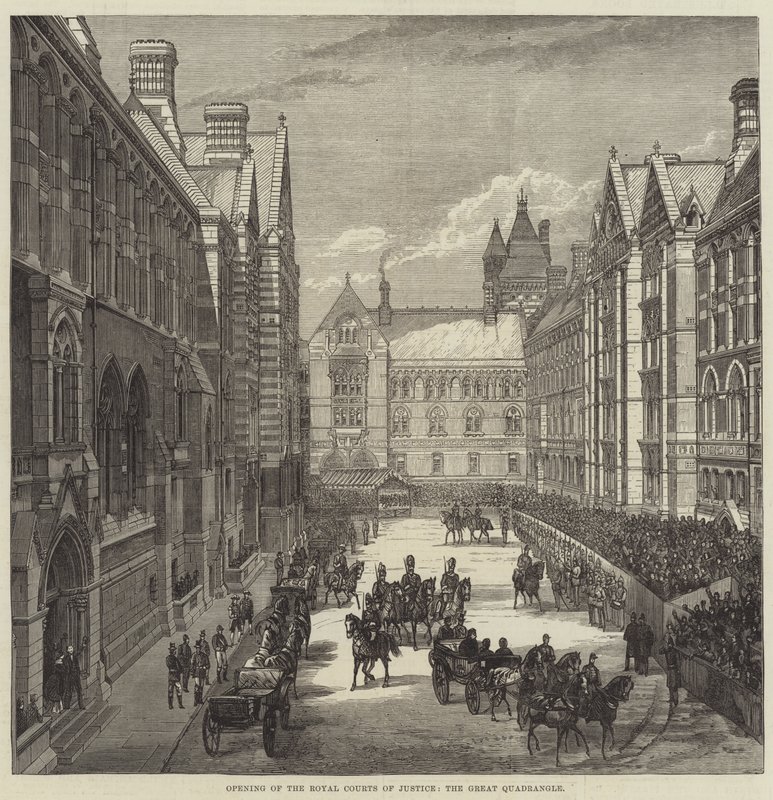 Opening van de Koninklijke Gerechtsgebouwen, de Grote Binnenplaats door English School