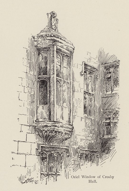 Orielraam van Crosby Hall, tegenover Great St Helen
