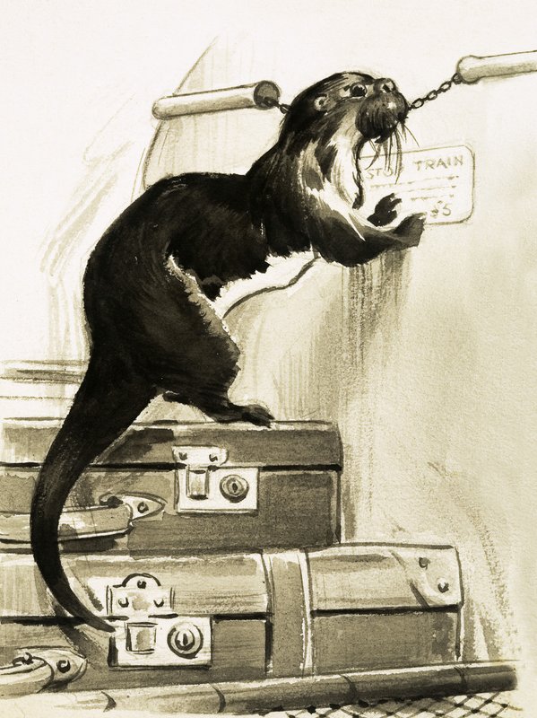 Otter stopt de trein door English School
