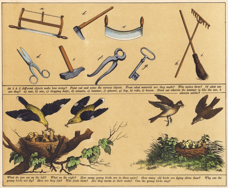 Pagina uit Het Nieuwe Prentenboek (kleur litho) door English School