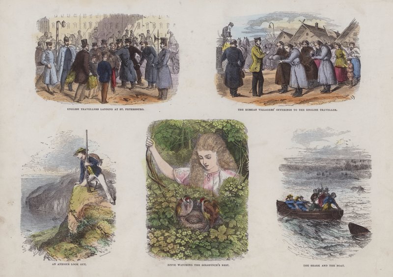 Pagina uit het Aantrekkelijke Prentenboek (gekleurde gravure) door English School