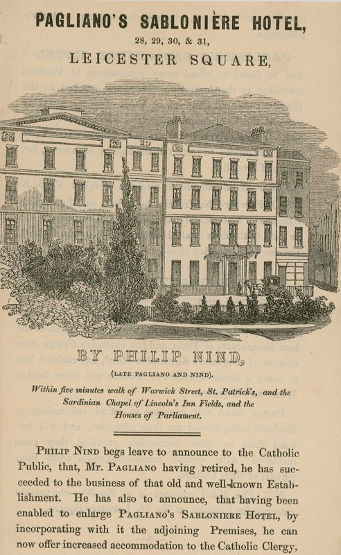 Paglianos Sabloniere Hotel, Leicester Square, Londen door English School