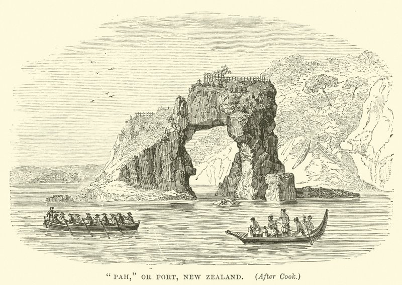 Pah, of fort, Nieuw-Zeeland, na Cook door English School