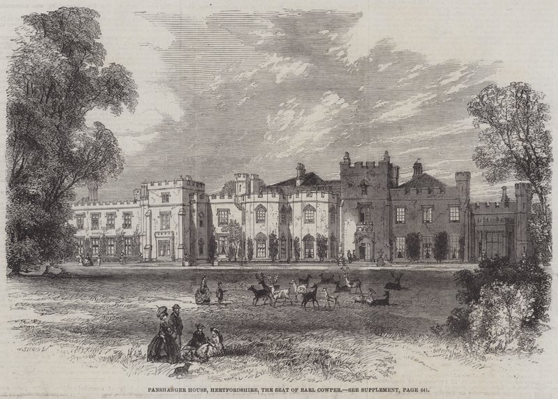 Panshanger House, Hertfordshire, de zetel van Earl Cowper door English School