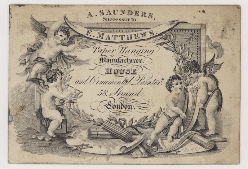 Papierververs, A Saunders, handelskaart door English School